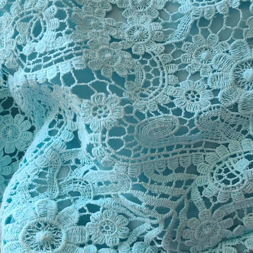 Ralph Lauren Light Blue Lace Shift Dress - Sz 16 - Picture 10 of 11